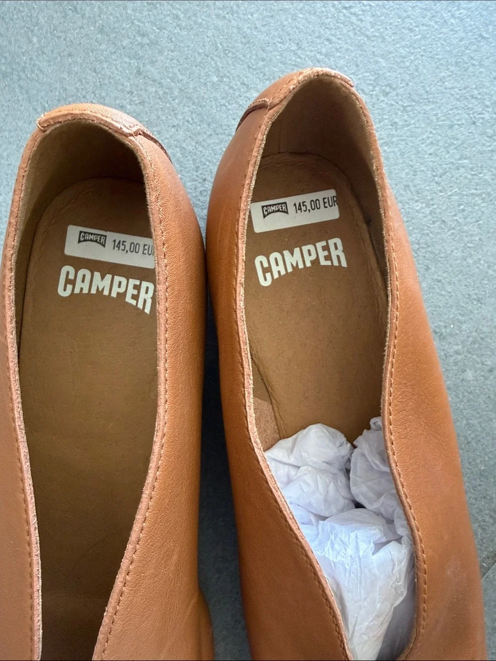 Camper. Casi Myra Brown Leather Ballerinas for Women.